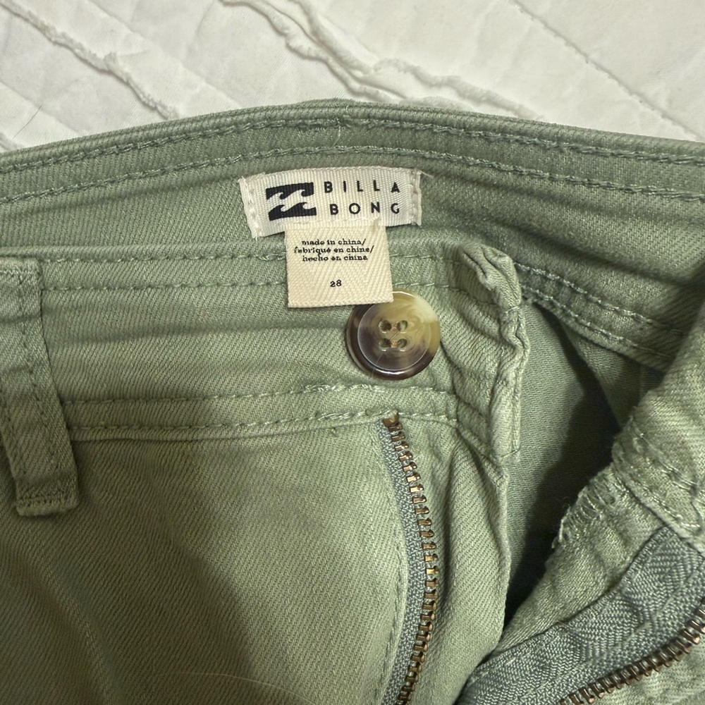 Billabong Sage Green Casual High-Rise Pants